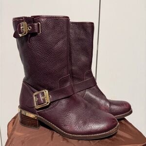 Vince Camuto Dark Burgundy Combat Boots
